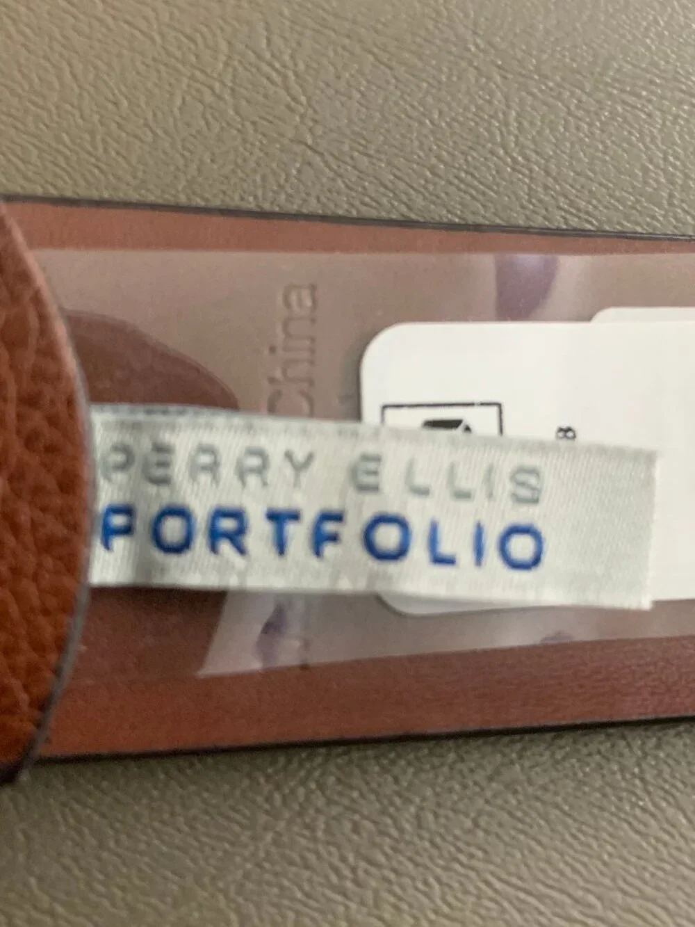 Perry Ellis Portfolio Men's Manmade Leather Dress Belt, Park Avenue Brown, 44